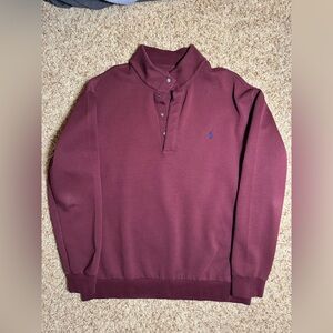 Mens Polo by Ralph Lauren Maroon Quarter Zip Pullover Size XLT